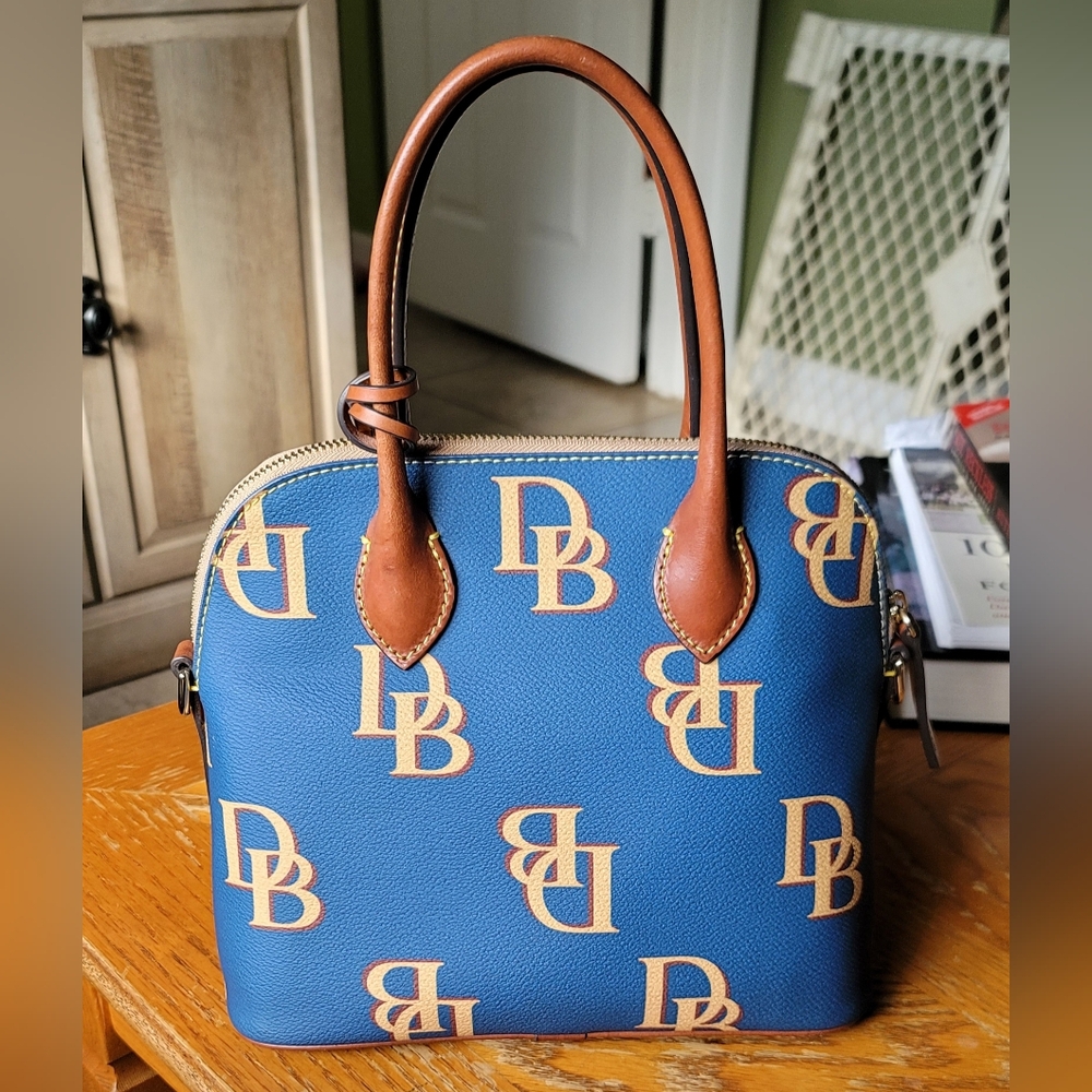 Dooney & Bourke Blue and Tan Satchel Bag